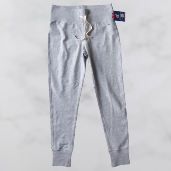 Champion Women's Heritage Wide Waistband Oxford Grey Light Jogger Slim Fit Md - Picture 3 of 16